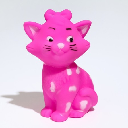 Brying toy "cat" for dogs, 10 cm, pink-1