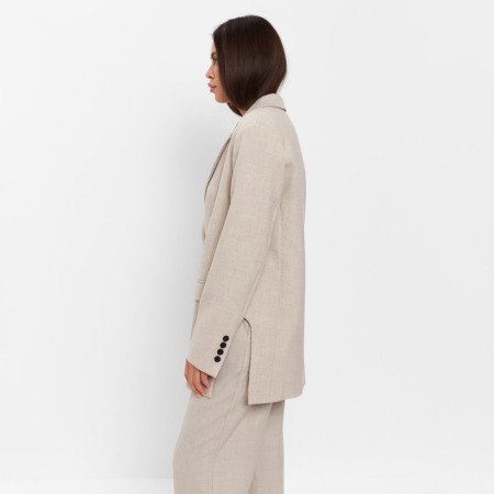 Women's jacket with side cuts MIST Size 52-54, beige color-1