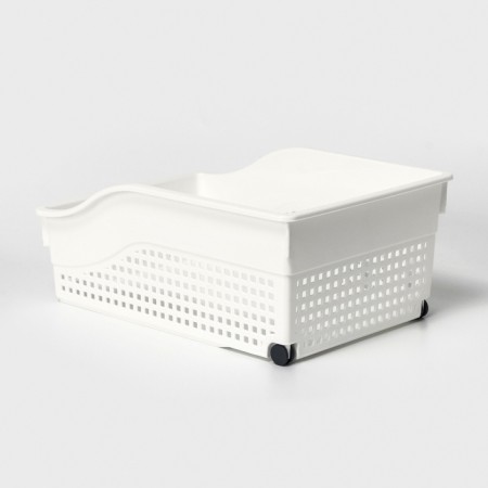 Container for storage Economic "loft", 31 × 21 × 12.5 cm, on wheels, white color-2