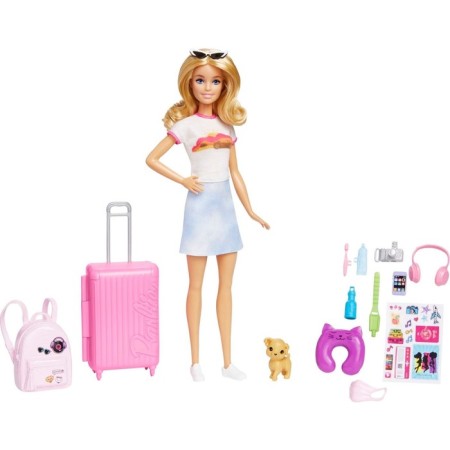 Doll "Barbie. Travel ", with a pet and accessories for travel-1