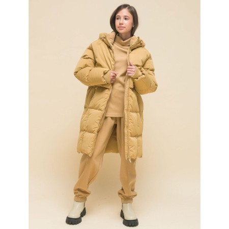 Coat for girls, height 146 cm, beige color-4