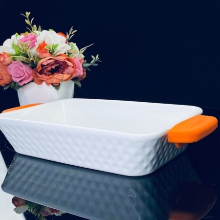 Lenardi baking dish, rectangular, with handles, porcelain, length 26 cm