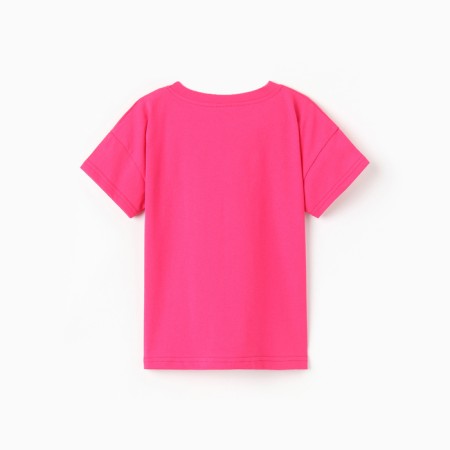 Baby T -shirt with a lowered shoulder, fuchsia color, height 110 cm-3