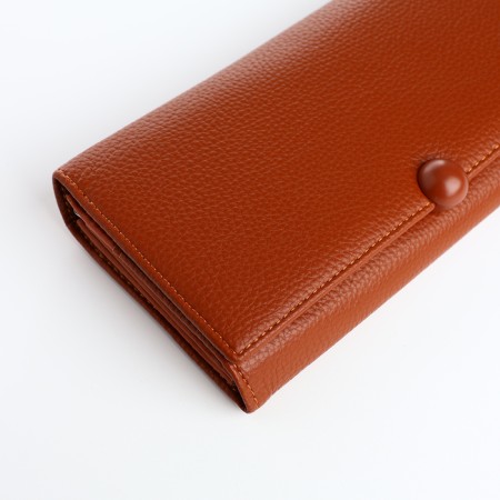 Women's wallet on magnets, brown color-2