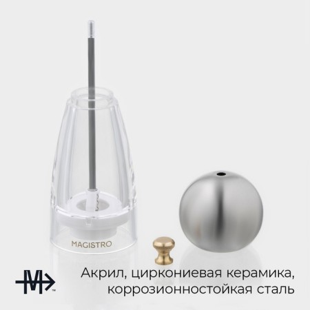 Mill for spices Magistro Chrono, 17 cm, metallic color-1