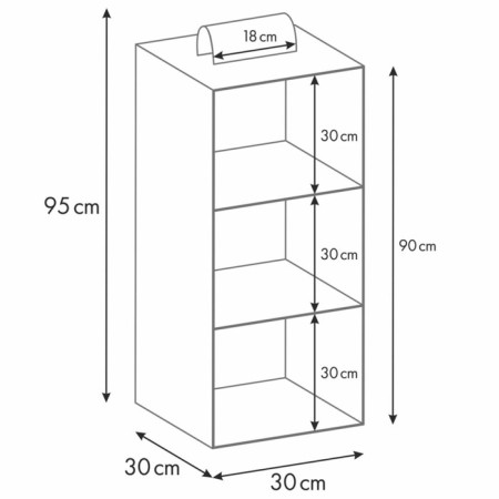 Organizer suspended for storing things Polini Home, 3 shelves, 30x30x90 cm, color gray color-2