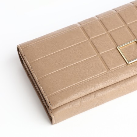 Women's wallet on magnet, beige color-2