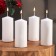 Candle cylinder, 5x12 cm, set 4 pcs, white