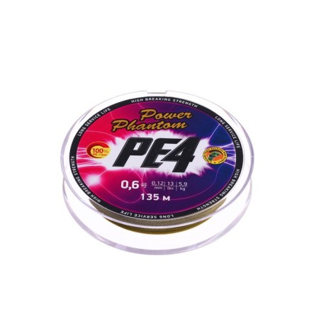 Power Phantom PE4, 135 m, green No. 0.6, diameter 0.12 mm, test 5.9 kg