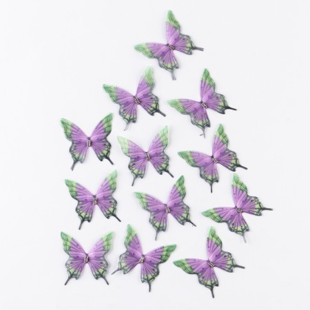 Decor for creativity "Butterfly Khokhlatka", two -layer, set of 12 pcs., Size 1 pc. - 5 × 5 cm-1