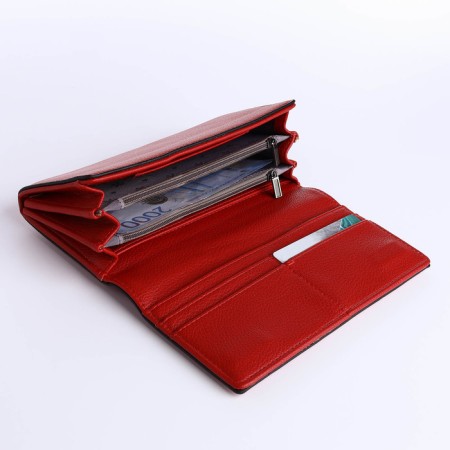 Women's wallet on magnet, red color-3