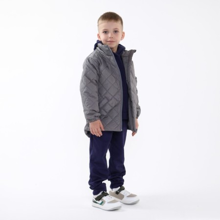 Children's jacket is quilted, gray color, height 104 cm-2