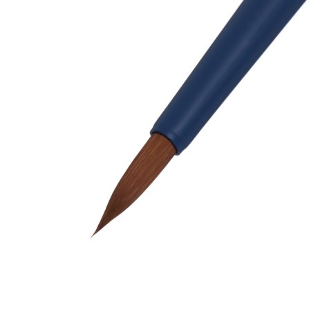 Watercolor brush, brown synthetics, round, ropeloff Aqua Blue Round No. 3, short blue handle, Soft-Touch clip coating-2