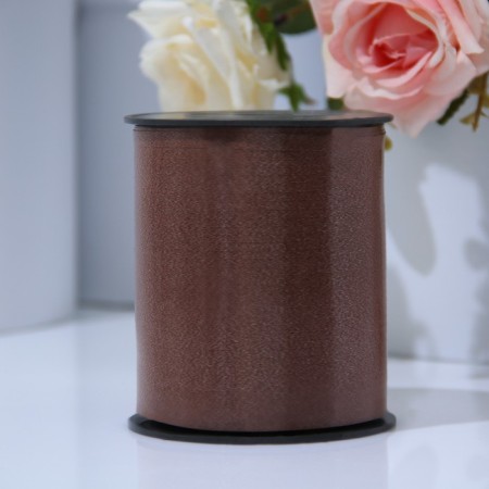 Tape for decor and gifts, chocolate, 0.5 cm x 500 m