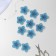 Knitted elements "Two -color flowers", 4.5 × 4.5 cm, 10 pcs, blue color