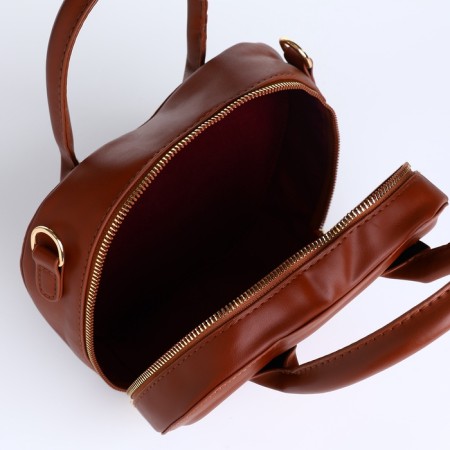 Bag Women's Cross-Bodi with a zipper, brown color-11
