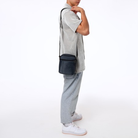 Men's bag 20*8*23, 2 Otv on a zipper, n/k, gray-8