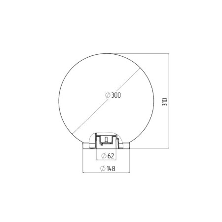 Lamp Garden Era "Shar" E27, IP44, 100W, 300x300x310 mm, black-1