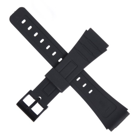 Watch strap, 20 mm, silicone, L-22 cm, black