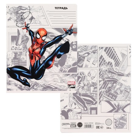 Notebook in a cage 24 sheets, 5 types of mix, cover covering cardboard, Avengers-6