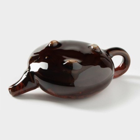 A set for the tea ceremony Ceramic "Lunar Lake", 7 objects: 6 PIAL 50 ml, kettle 150 ml, red color-8