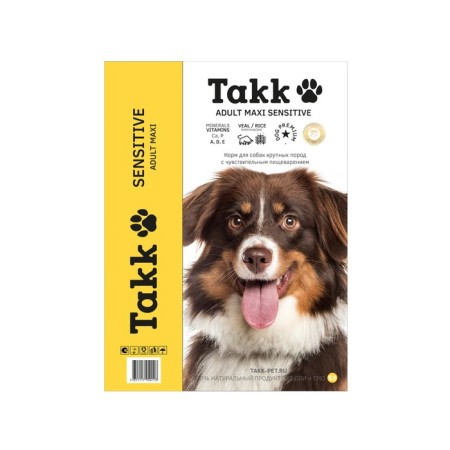 Dry feed TAKK for dogs of large breeds with sensitive digestion, veal/rice, 2 kg-2