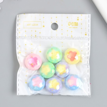 Busina Plastic "Flat ball. Flower" Gloss Povar Mix 1.7x1.7 cm-3