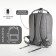 A backpack of textiles on a zipper, 3 pockets, a laptop, color gray