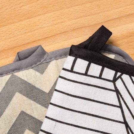 Set of shade, mittens+grabbing trend BEL/zigzag ser, 100%PE, miter 200 g/m-1