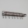 Household shelf with hooks of a share, 40.4 × 13.3 × 12.5 cm, brown color