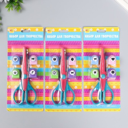 Set for scrapbooking "Karakuli" Scissors Figure 15.5 cm+4 handle d = 1.2 cm10x23 cm mix