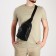 Sling bag, artificial leather, black color
