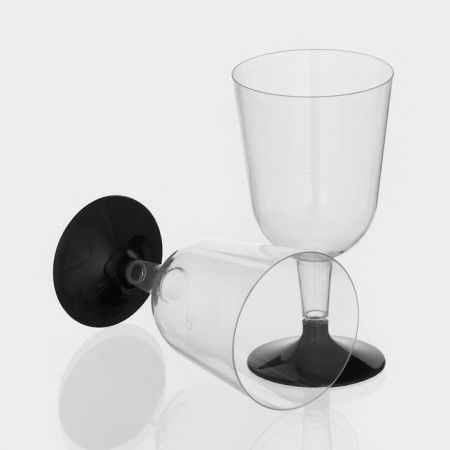 Plastic disposable glass for wine, 200 ml, transparent color-11