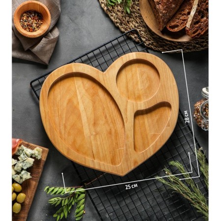 Menzhitsa Wooden Dolyana "Heart", 25 × 25 cm, 3 sections, birch-1