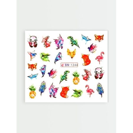 Slider - Nail Design "Watercolor Graphics", packing 6 pcs, multi -colored-5