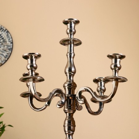 Siden aluminum candlestick for 5 candles 21x41x80 cm-3