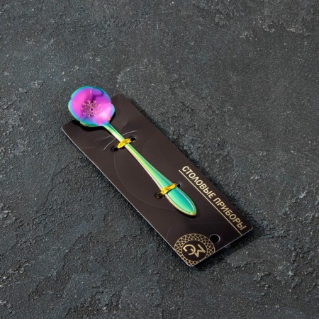 Dessert spoon Magistro "flower", length 12.5 cm, chameleon color-9