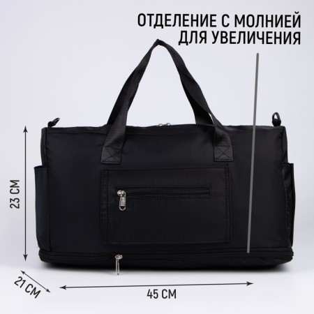Sports bag with lightning with an increase, 4 outer pockets, black color-2
