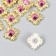 Decor for creativity plastic "Pink spike in golden monograms" set of 16 pcs 2x2 cm