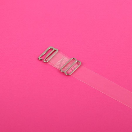 Straps silicone, fittings metal, 1.5 cm, 37 cm, steam, color transparent-3