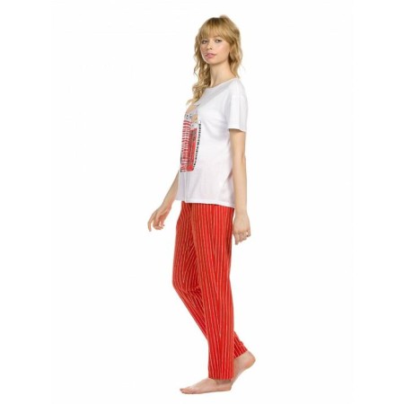 A set of T -shirt and trousers female, size XXS, white color-1