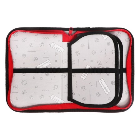 Penal 3 sections, tab inside, 140 x 210 x 40 mm, fabric, calligrata top block "Cool bulldog"-4