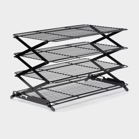 Ground for glazing and cooling confectionery, 4 tiers, 43.5 × 25.5 × 8 cm, black color black-4