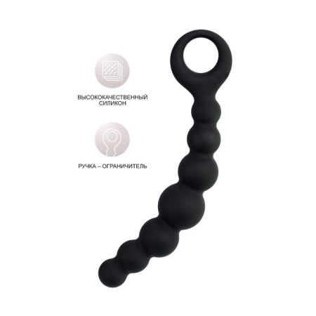 Anal stimulator Popo pleasure by toyfa carina, silicone, black color, 19 cm, d 3 cm-3