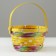 Wicker basket, d18 x 11 x 24 cm, yellow, bamboo