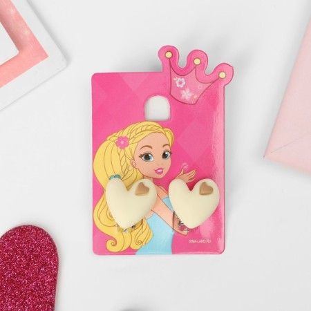 Clips children's "chosen" heart, color beige-brown-3