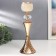 Summary Metal for 1 candle "Embossed geometric pattern with crystal" Gold 32x11x11 cm 75776