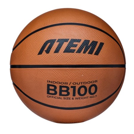 Basketball ball ATEMI, size 7, rubber, 8 panels, BB100N, district 75-78, glued