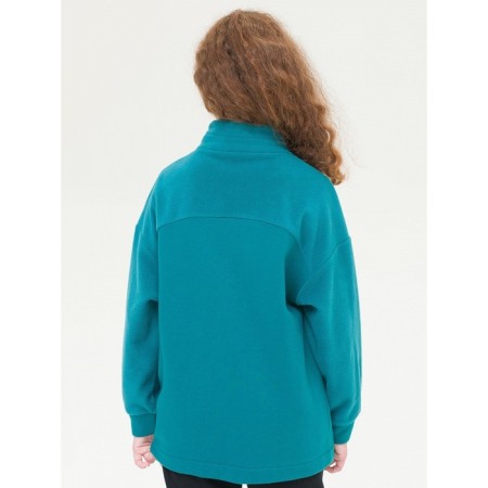 Sweatshirt for girls, height 134 cm, emerald color-5