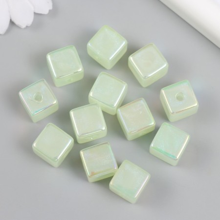 Busina for creativity plastic "Cube. Purumatic shine" Green 1.4x1.4x1.4 cm-1